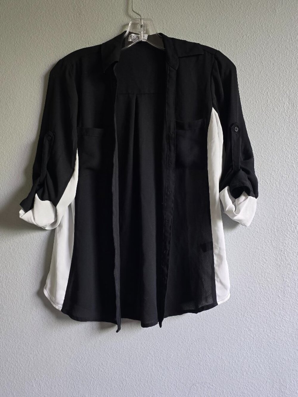 Express the portofino shirt Black with white contrast size XS